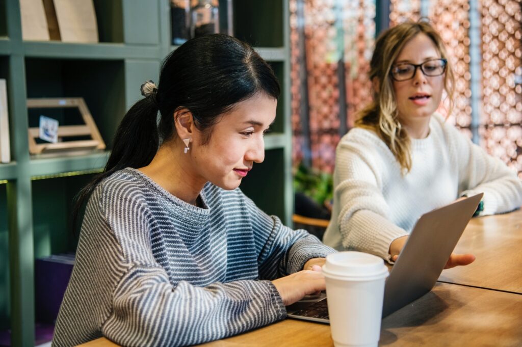 Students with computer