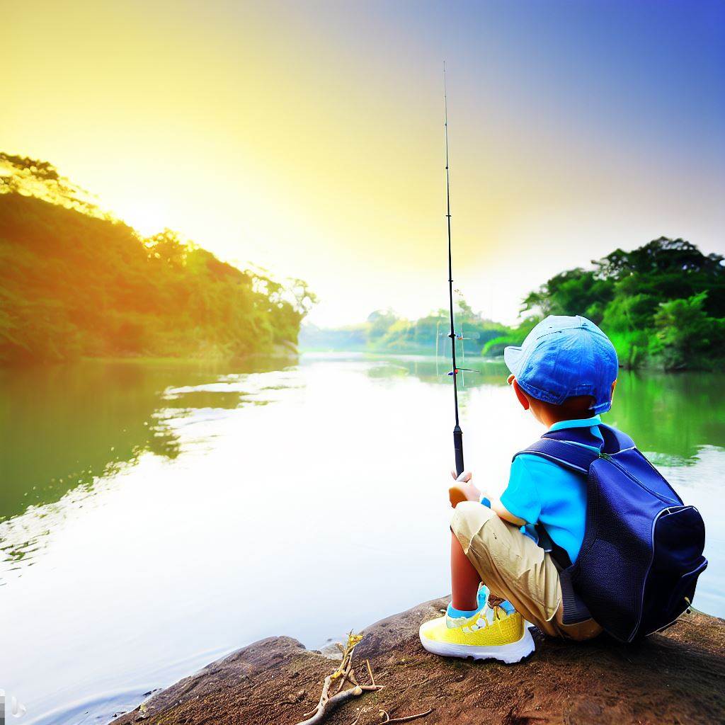 "En pojke som fiskar vid en flod." - Denna är enkel, med bara två nyckelelement och ger samtidigt frihet till AI:n att vara kreativ